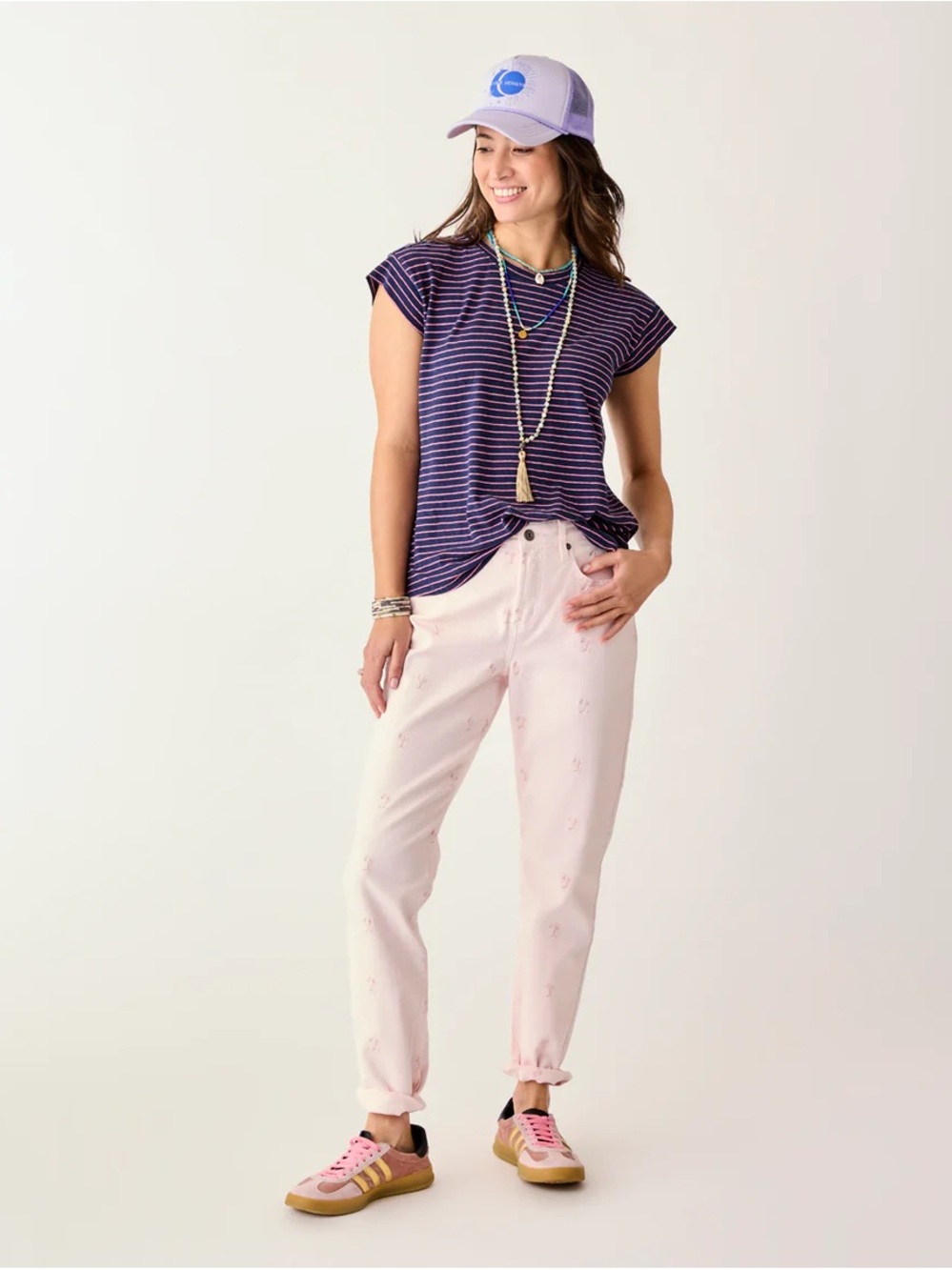 Carve Designs Carson Hi Rise Pastel with Embroidery Boyfriend Jeans